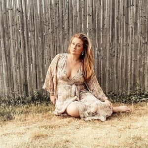 NWT Hem & Thread Chiffon Wrap Dress